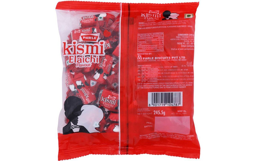 Parle Kismi Elaichi Flavour   Pack  245.5 grams